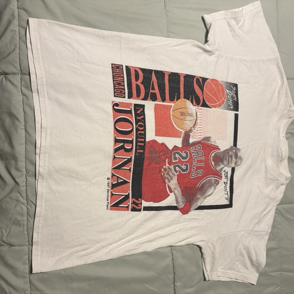Obvious Plant Nyquill Jornan Choncago Balls Michael Jordan Parody Shirt XL